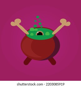 Pot Halloween design that can be used in any sets