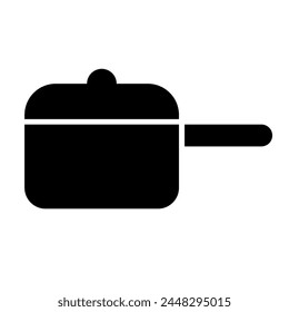 Pot with handle silhouette icon. Vector.