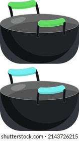Pot with handles, illustration, vector on a white background.