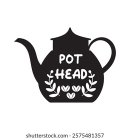 Pot Head Coffee Typography T-shirt Design Vector, Coffee Tea, Coffee Lover t-Shirt, Latte Lover Tee Shirt, Espresso T-shirt, Funny Coffee Quotes T-Shirt, 

