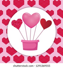 pot with hearts love