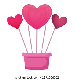 pot with hearts love