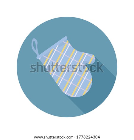 Pot holder flat illustration with long shadow. Vector.