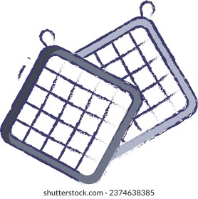 Pot Holder hand drawn vector illustration