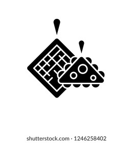Pot holders black icon, vector sign on isolated background. Pot holders concept symbol, illustration 
