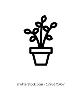 Pot (Home and Living Furniture) icon outline vector. isolated on white background