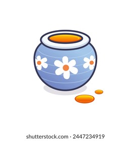 Pot honey. Jar of honey. Honeycomb. Natural organic product. Sweet food. Bear food. Bee. Honey drops. Children's illustration. Apiary. Beekeeping. Honey Drop. 