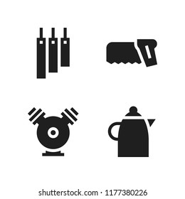 pot icon. 4 pot vector icons set. kettle and tools and utensils icons for web and design about pot theme