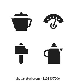 pot icon. 4 pot vector icons set. kettle and tools and utensils icons for web and design about pot theme