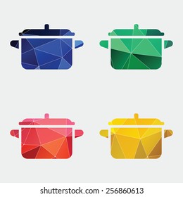 pot icon Abstract Triangle Geometrical background 