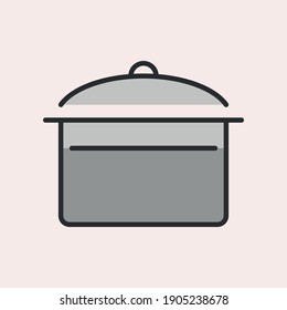 Pot icon, Bakery and pastry set of vector design element, kitchen tool, bread shop, icon, and symbol
