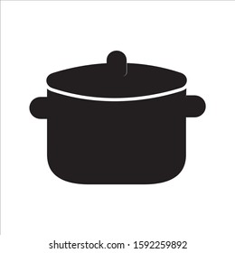 Pot icon or cooking pan vector logo flat style 