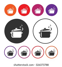 Pot icon. Cooking icon. Vector Illustration. EPS10