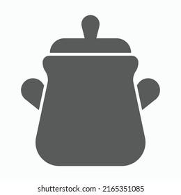 icono de la olla, ilustración de vector de recorte