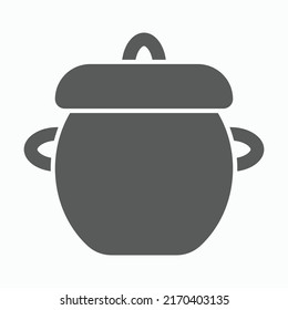 Pot Icon, Crock Vector Illustration