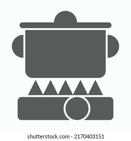 pot icon, crock vector illustration