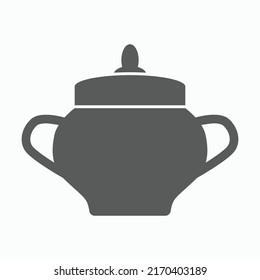 pot icon, crock vector illustration