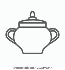 Pot Icon, Crock Vector Illustration