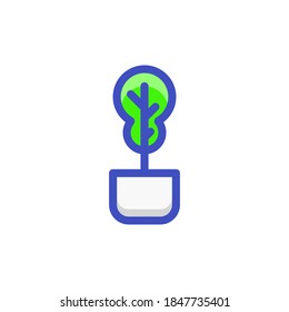 a pot icon decorated with green plants