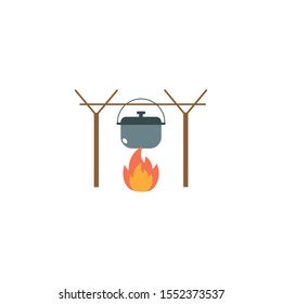 pot icon design, Camping forest adventure lifestyle summer travel and outdoor theme Vector illustration