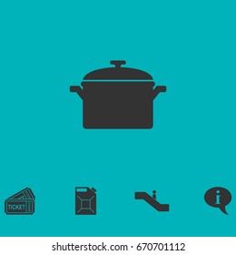 Pot icon flat. Simple vector symbol and bonus icon