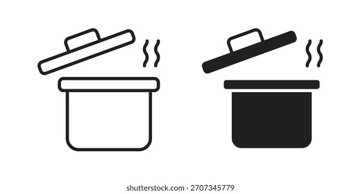 Icono de olla. Colección de estilo plano y de trazo. símbolo simple