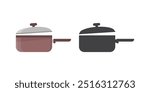 Сooking pot icon in flat style. Saucepan vector illustration on isolated background. Pan sign business concept.