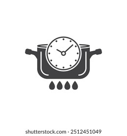 Сooking pot icon in flat style. Saucepan vector illustration on isolated background. Pan sign business concept.