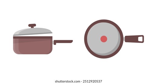 Сooking pot icon in flat style. Saucepan vector illustration on isolated background. Pan sign business concept.