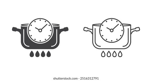 Сooking pot icon in flat style. Saucepan vector illustration on isolated background. Pan sign business concept.