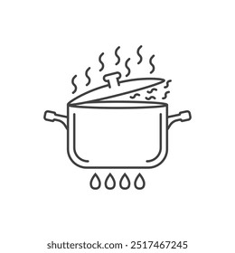 Сooking pot icon in flat style. Saucepan vector illustration on isolated background. Pan sign business concept.