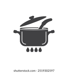 Сooking pot icon in flat style. Saucepan vector illustration on isolated background. Pan sign business concept.