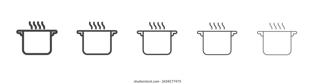pot icon flat thin illustration symbol