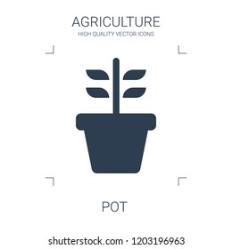 pot icon. high quality filled pot icon on white background. from agriculture collection flat trendy vector pot symbol. use for web and mobile