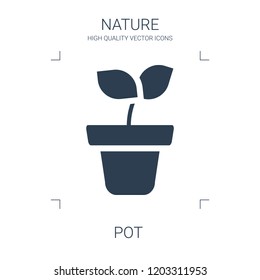 pot icon. high quality filled pot icon on white background. from nature collection flat trendy vector pot symbol. use for web and mobile