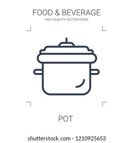 pot icon. high quality line pot icon on white background. from food collection flat trendy vector pot symbol. use for web and mobile