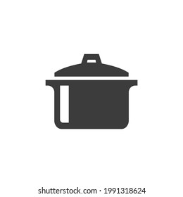 Icono de la olla aislado en gráfico de vectores en blanco y negro