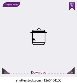 Pot icon isolated on grey background.Premium symbol for website design, mobile application, logo, ui.Vector illustration eps10.