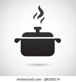 Pot icon isolated on white background. Vector art.