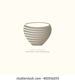 pot icon isolated on white background. pottery and ceramics vector logo design. handiwork brand symbol template. traditional handmade vase