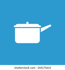 pot icon, isolated, white on the blue background. Exclusive Symbols 