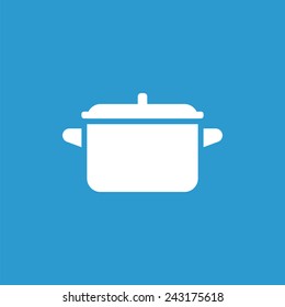 pot icon, isolated, white on the blue background. Exclusive Symbols 