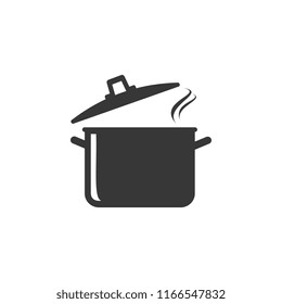 Pot icon. Kitchen pan flat icon