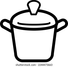 Pot icon line symbol. Premium quality isolated saucepan element in trendy style..eps
