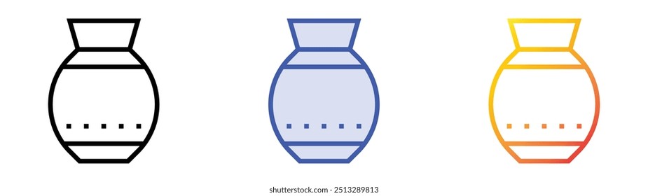 pot icon. Linear, Blue Fill and Gradient Style Design Isolated On White Background