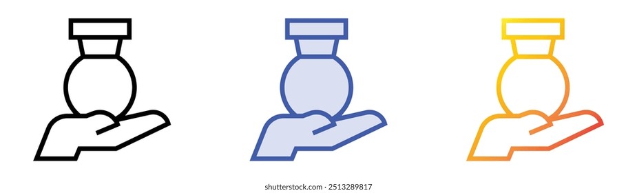pot icon. Linear, Blue Fill and Gradient Style Design Isolated On White Background