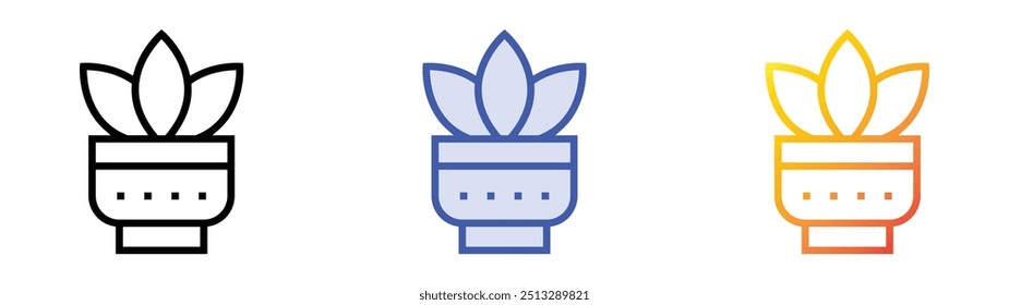 pot icon. Linear, Blue Fill and Gradient Style Design Isolated On White Background