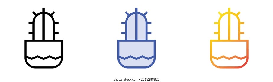 pot icon. Linear, Blue Fill and Gradient Style Design Isolated On White Background