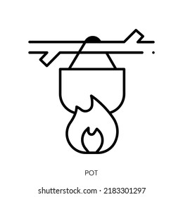 pot icon. Linear style sign isolated on white background. Vector illustration