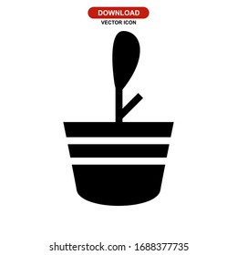 Icono de bote o logotipo símbolo de signo aislado Ilustración vectorial - Iconos vectoriales de estilo negro de alta calidad
